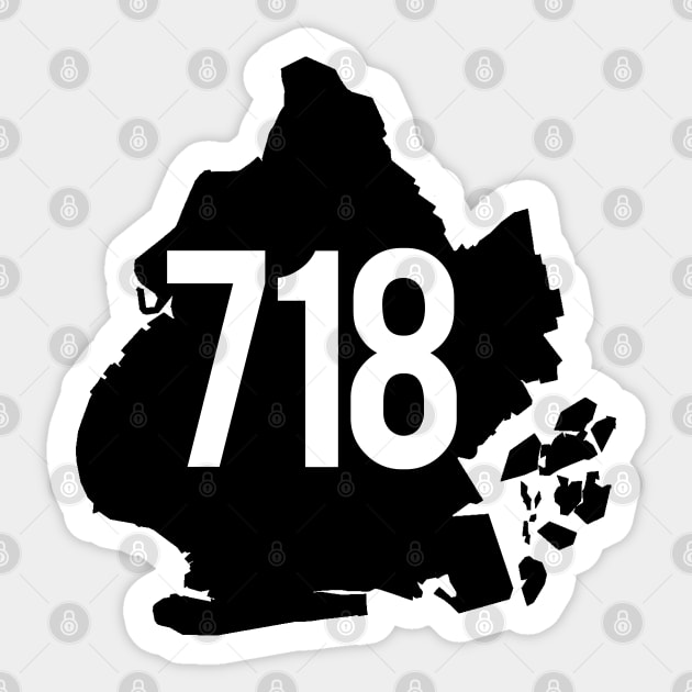 Brooklyn 718 Sticker by PopCultureShirts